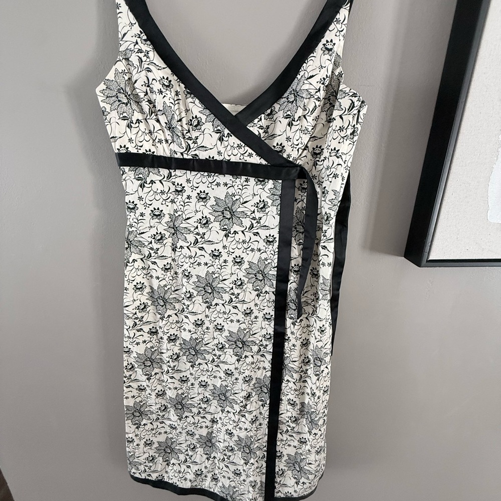 Susana Monaco Black and White Floral Midi Dress